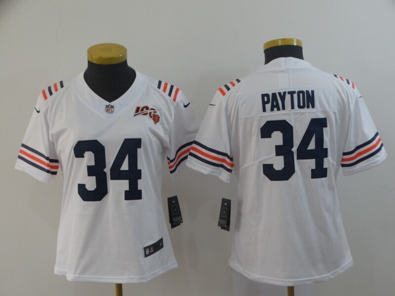 Women 2026 Chicago Bears #34 Payton white Nike Limited NFL Jersey 2026001